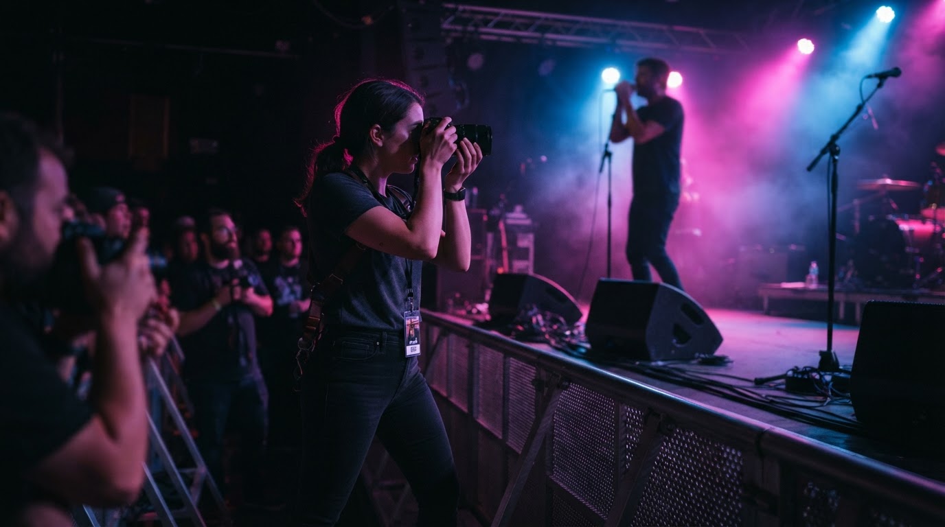 Editorial illustration for concert photography tips.